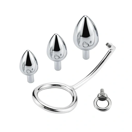 Anal Hooks Stainless Ring with Anal DiscreetChoice 4663 Cock Set Steel Hook 0802
